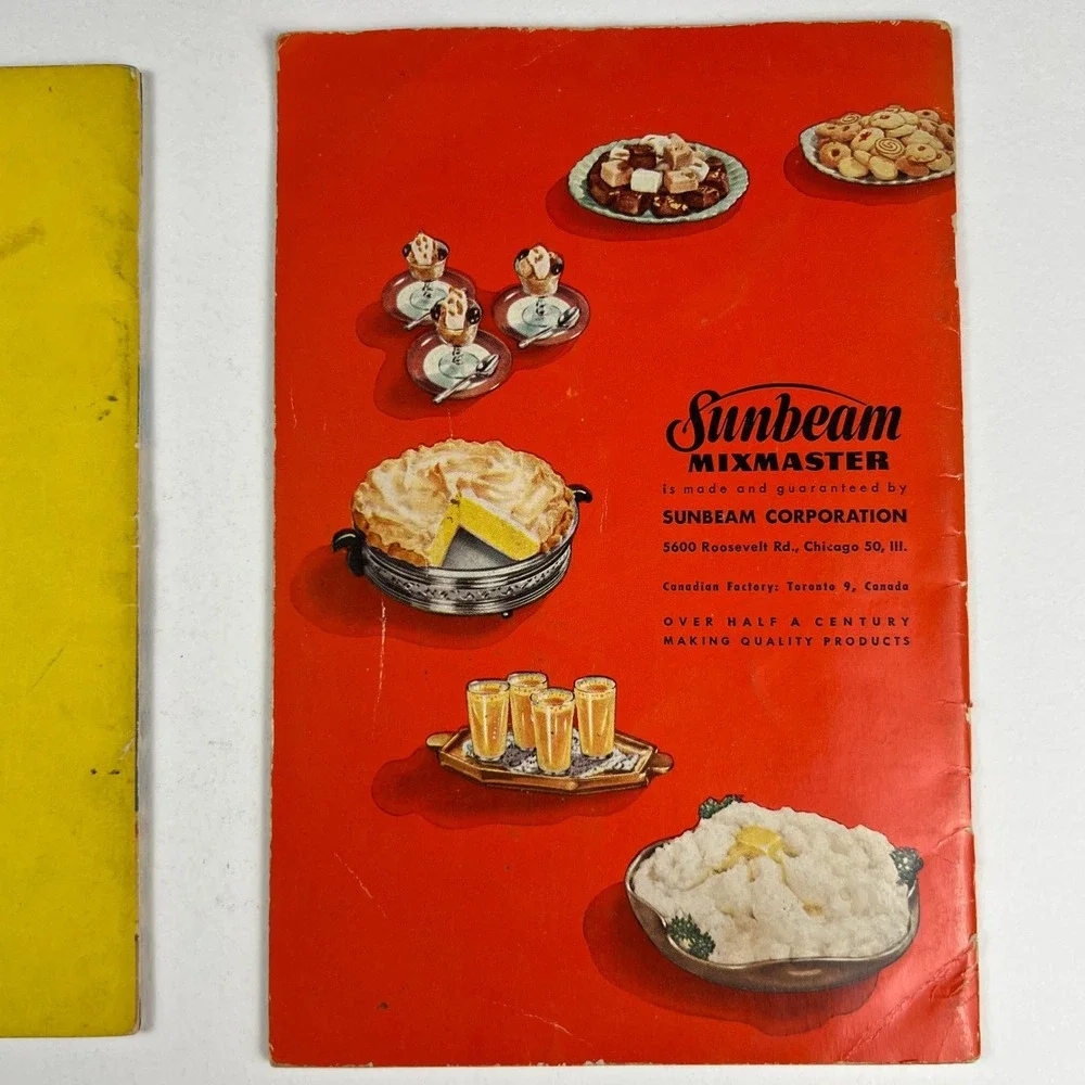 Hamilton Beach + Sunbeam Mixmaster Vintage 2pc Recipe Books Mid-Century Kitchen